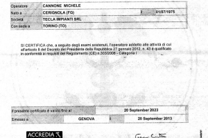 Certificato di Qualifica del Personale